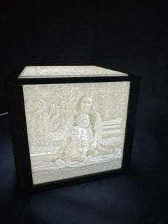 3d printed Lithophane box with light